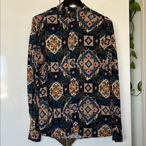Topman Geometric Pattern Dress Shirt - Multicolor